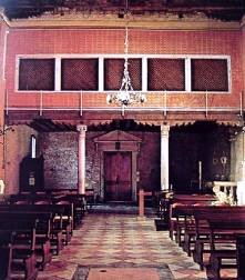 coro pensile, barco, chiesa di santa caterina di mazzorbo, isola di Mazzorbo laguna di Venezia