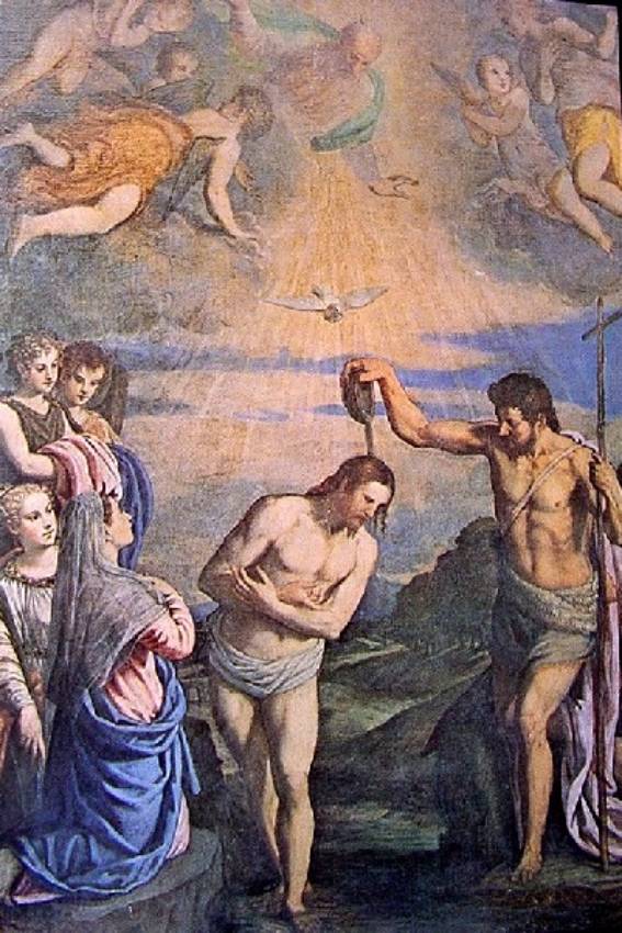 Battesimo di gesù Cristo di Giuseppe Salviati, Chiesa di santa Caterina di Mazzorbo, isola di Mazzorbo, laguna veneta, Venezia